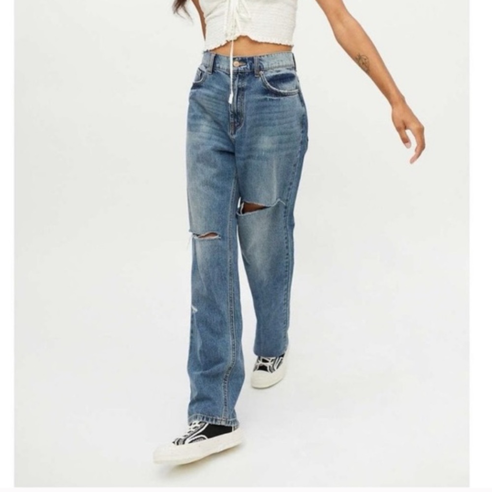 NWT BDG Urban Outfitters Loose Straight Distressed Jeans Sz 28